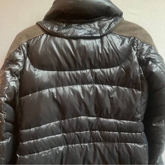 Time Duck Feather Down Puffer Jacket Mid Length Black Size M - Picture 3 of 13